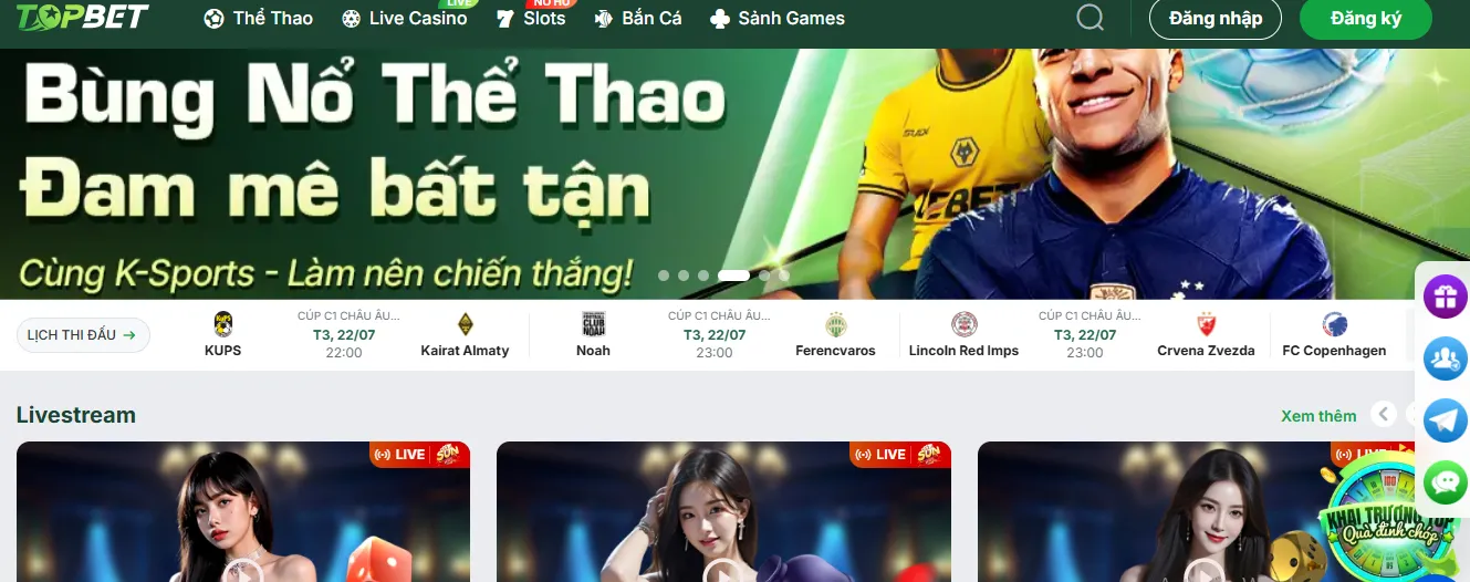 Trải nghiệm cá cược thể thao hiện đại tại Topbet